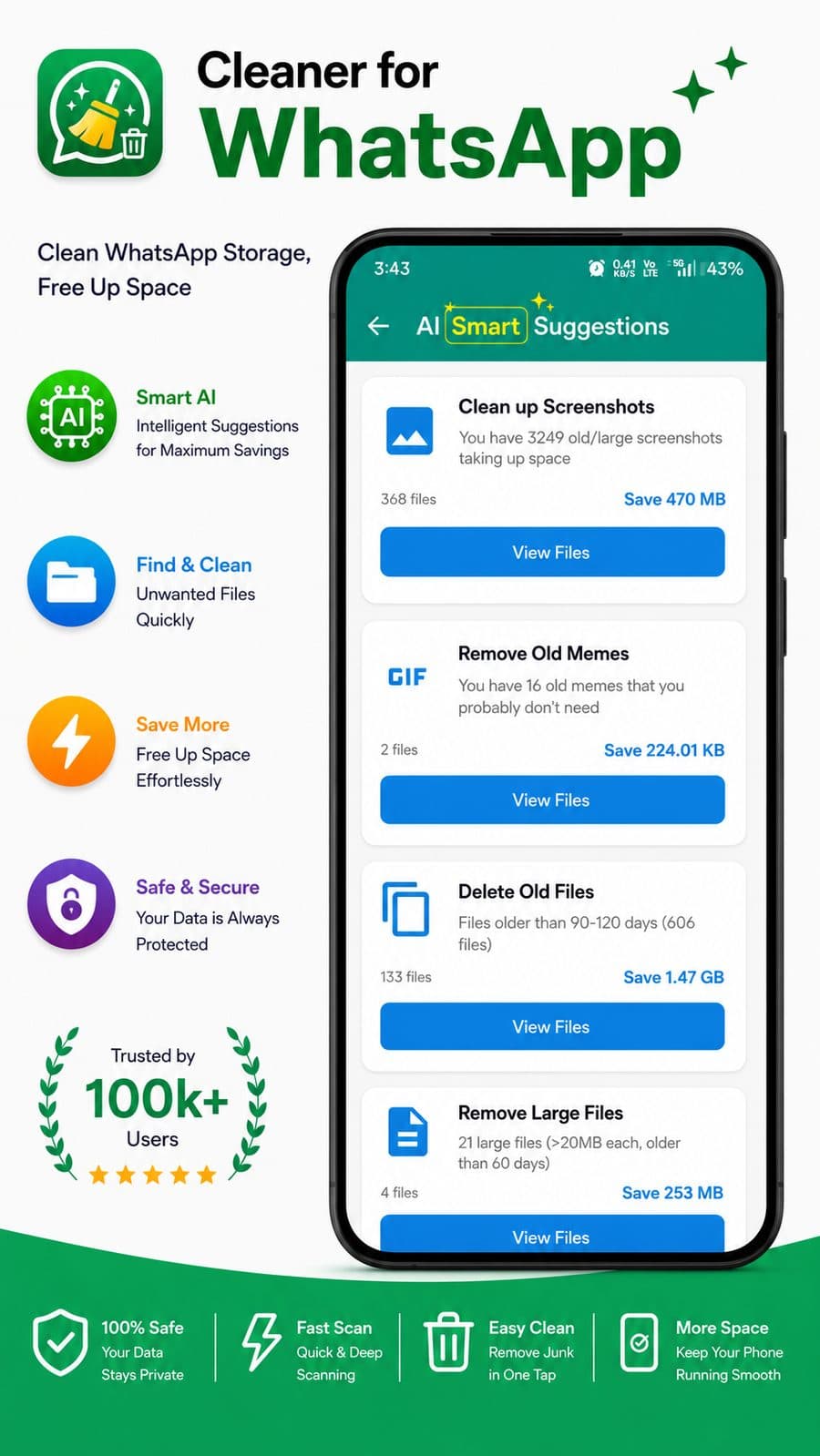 Cleaner for WhatsApp screenshot 4