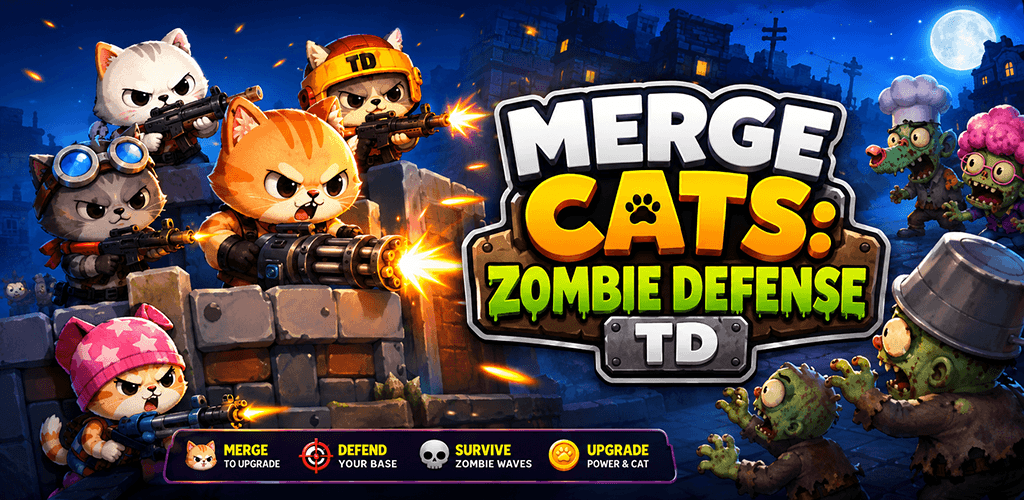 Merge Cats: Zombie Defense TD on Google Play