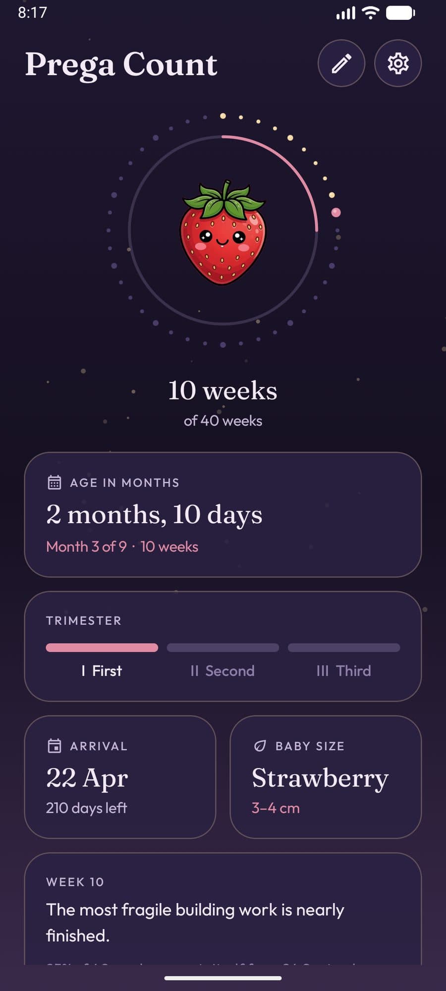 Prega Count: Pregnancy Counter screenshot 2